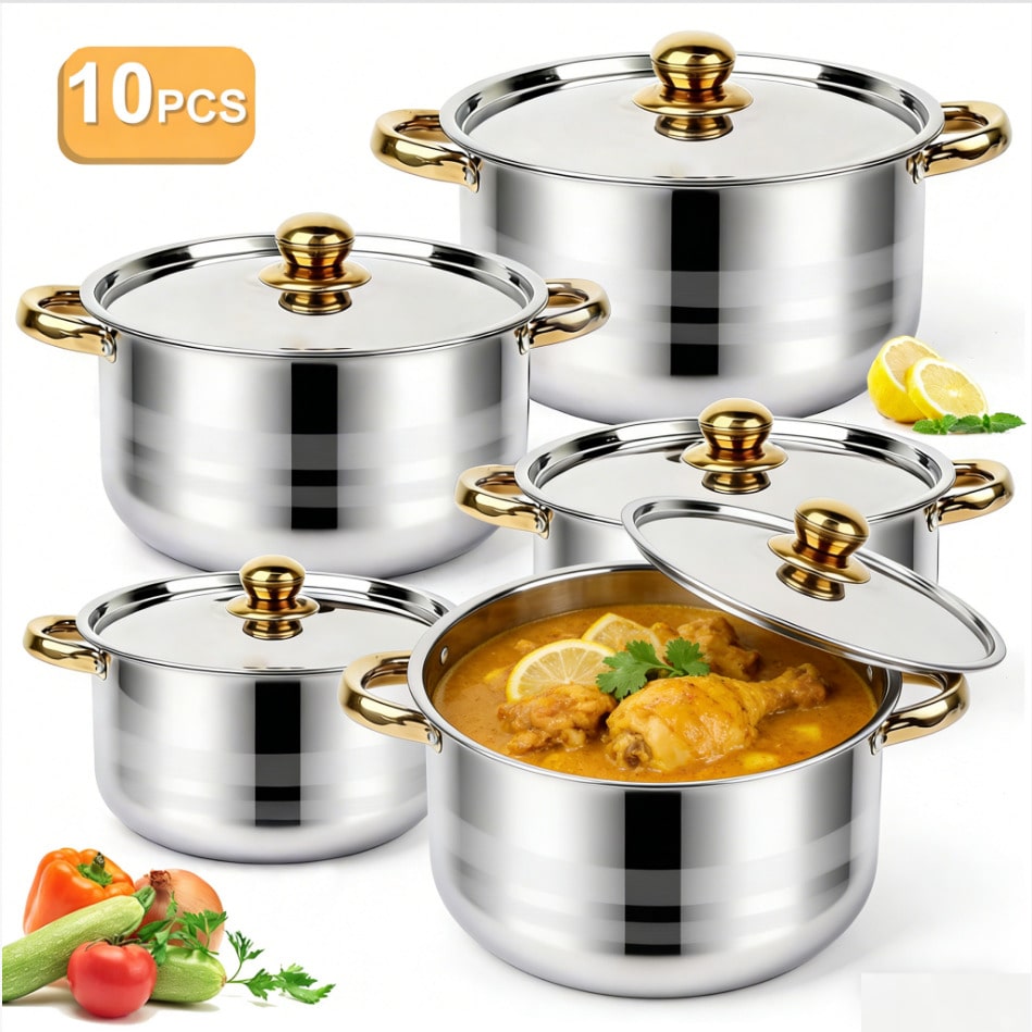 Home Cooking Restaurant - Набор кастрюль из нержавеющей стали: современная